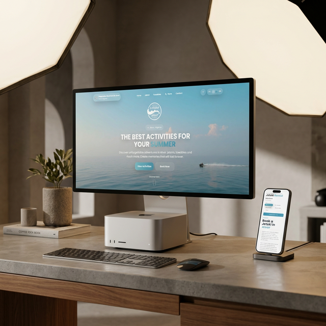 Mockup website Desportos Náuticos de Alvor